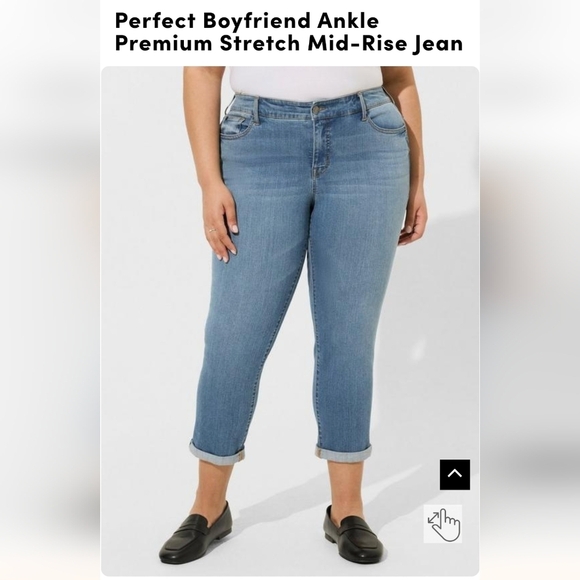 Perfect Boyfriend Ankle Premium Stretch Mid-Rise Jean, Size 26 Regular - Picture 7 of 12